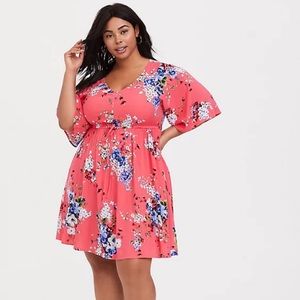 Pink Floral Torrid Dress, Size 2